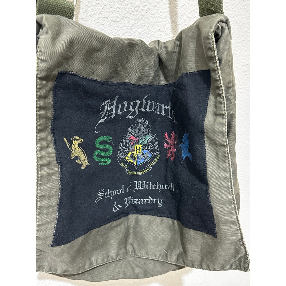 Gap Harry Potter Messenger Bag Hogwarts School Canvas Crossbody Olive Green OS